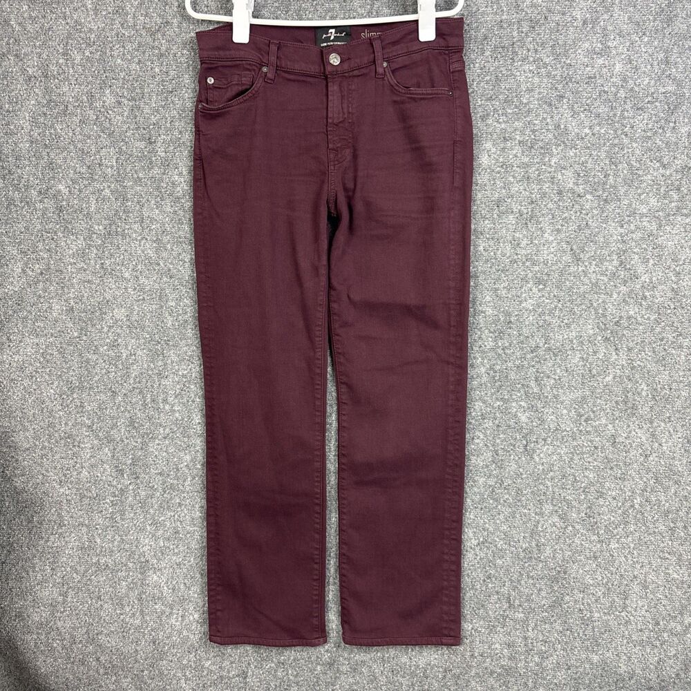 7 For All Mankind Slimmy Jeans Mens Size 32 x 27 Purple Luxe Performance Stretch